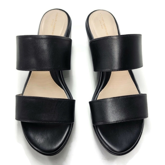 Cole Haan Grand Ambition Black Dual Wide Strap Slide-On Platform Wedge Sandals - Picture 2 of 14